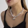 Colares de pingente hip hop grosso cruz corrente com coração colar para mulheres chunky curto gargantilha colar 2023 moda jóias no pescoço