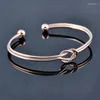 Bangle Sinleery Classic Metal Heart Beat Open Cuff Armband för kvinnor Rose Gold Silver Color Fashion Jewelry SL303 SSB