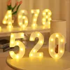 Nachtverlichting LED 0-9 Digitale Marquee Tekenlamp Muurophanging Nummer Bruiloft Verjaardag Feestdecoratie Babyshower Kerstlicht