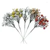 Decorative Flowers 1/2pcs Christmas Glitter Berries Stems Artificial Flower Gold Silver Cherry Berry Twig Xmas Tree Ornament DIY Wreath