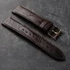 Bracelets de montre Bracelet de montre en cuir de pied d'autruche sud-africain noir marron 18 19 20 21 22MM bracelet pour hommes style vintage pour correspondre 230825