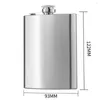 Hip Flasks 6/8oz Flask Stainless Steel For Vodka Whiskey Bourbon Liquor Pocket Wine Bottle Large Capacity Drinkware Kitchen Dining Ba