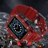 Processo de forjamento de fibra de carbono de vidro Mod Kit Case Pulseira Pulseira Bandas Capa Fit Pulseira para Apple Watch Série 4 5 6 7 8 SE iWatch 42/45mm 40/41mm