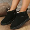 Winter Women Warm Slip On Rimocy Snow Non Thicken Plush Ankle Boots Woman Comfort Flat Heel Cotton Padded Shoes T