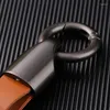 Keychains Style äkta läder Auto Tow Straps Material Smooth Surface Keyring Interiör Motorcykel Key Chain Accessories