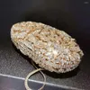 Evening Bags Lady Handmade Gold Color Diamond Clutches For Women Party Purse Bag Wedding Chain Handbags Dinner Prom Clutch