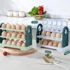Bouteilles de rangement, boîte à œufs pour réfrigérateur, support rotatif pour réfrigérateur, étui organisateur peu encombrant, conteneur vert