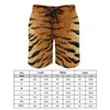 Herenshorts Tijgerprintbord Comfortabele herenstrandbroek Dierenhuidpatroon Elastische taille Groot formaat