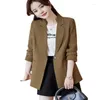 Women's Suits High Quality Straight Suit Jacket Coffee Topcoat Spring And Autumn Suit-blazer Commuter Style Casual Blazer Office Dress