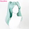 Cosplay Wigs Anime Rebecca Cosplay Wig Anime Cosplay Rebecca Wig 45cm Short Cyan Hair Heat Resistant Synthetic Hair Becca Party Wigs Wig Cap 230824