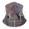 Boinas Floresta Mágica em Gorros Azuis Chapéu de Malha Laranja Roxo Árvore Caprichosa Encantada Medieval Fada Antiga