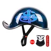 Motorcycle Helmets Retro Low Profile Helmet Carbon Fiber Half Open Side