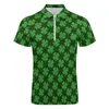 Leaf Clover Shamrock Camisas Polo Casuais Saint Patricks Day Camisetas Homens Manga Curta Design Camisa Dia Vintage Oversize Tops Presente HKD230825