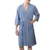 Peignoir de nuit pour hommes, pyjama doux et en sueur, avec orteils, maison en soie avec