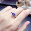 Klusterringar Sterling Silver 925 Natural Tanzanite Cut Good Engagement Ring Ladies Exquisite Luxury Gem Wedding