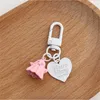 Heart Charm Car Key Chain Cute 3D Cartoon Ghost Halloween Dekorationer härliga Halloween Keychain för reklamgåva