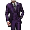 Men's Suits Blazers Suit 3 Pieces Charcoal Gray ed Lapel One Button Groom Tuxedos Wedding For Male Set Clothing JacketPantsVest 230824