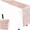 Tovaglia 274 / 137 cm Tovaglia usa e getta in oro rosa 1PC Copri punta in plastica con paillettes per la decorazione della festa di nozze