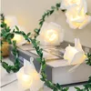 Stringhe di luci a LED con fiori di rosa Set di luci a risparmio energetico Set di oggetti di scena decorativi per matrimoni per la festa di eventi di San Valentino