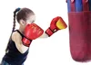 Luvas esportivas crianças boxe crianças treinamento de perfuração sparring confortável ajustável luvas de combate protetor de mão preto 230824