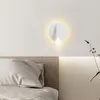 Applique murale LED ronde simple, luminaire décoratif d'intérieur, idéal pour un salon, un arrière-plan de télévision, avec projecteur