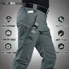 Mens Pants Tactical Multiple Pocket Elasticity Military Urban Tacitcal Trousers Men Waterproof Cargo Pant 6XL 230825