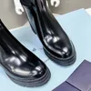 booties mandel pradda skor prad slipon e lyx borstade klackar läder tå nylon zip knä kvinnor stövlar designers mode chunky fabriks block skorstorlek 354 ckl8