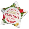 DHL Blanks Sublimation Seramic Ornament 3inches Ceramic Christmas Ornament شخصية مصنوعة يدويًا من أجل Christm218s