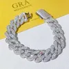New Arrival Stock Ready to Ship Hip Hop Solid 3d Side Iced Cuban Link Bracelet with Moissanite Diamond