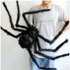 Fontes de festa decoração de halloween grande aranha preta casa assombrada prop interior ao ar livre gigante 3 tamanho 30cm/50cm/70cm novo