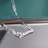 Hanger Kettingen Sipuris Gepersonaliseerde Naam Ketting Aangepaste Roestvrijstalen Rechthoekige Ketting Unieke Sieraden Geschenken 230825