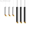 Cylinder Dimmable LED Pendant Lights Long Tube Lamps Kitchen Dining Room Shop Bar Decoration Cord Pendant Lamp Background Lights HKD230825