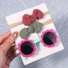 Haarschmuck 3 Teile/satz Candy Farbe Bögen Stirnband Für Kinder Mädchen Süße Sonnenblume Runde Sonnenbrille Sommer Strand Kopfbedeckung Geschenk