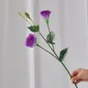 Flores decorativas 6 peças simuladas 3 cabeças de buquês de platycodon seda três bifurcadas oceano casamento decoração de casa