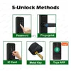 Raykube Biometric FingerPrint Door Lock K7 Pro+ Smart Lock Tuya App Remote Unlocking Keyless Lock Electronic Door Lock HKD230825