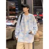 Heren Hoodies Heren Hiphop Tie-Dye Suède Sweatshirts Ins Mannelijke Kleurverloop Losse Streetwear Paar Trend Trui Oversized Tops