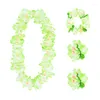 Decorative Flowers 4Pcs Hawaii Party Artificial Flower Wreath Garland Hawaiian Necklace Wristband Torpil Floral Children's Head Decorations