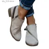 Mulheres de estilo tornozelo Buias femininas botas de zíper britânico PUN Punk Booties Low Saltos quadrados calçados grossos mais tamanho 35-43 T230824 274