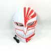 Halloween Horror Neon LED Leuchtende Gesichtsmaske Cosplay Anime BLEACH Brave Souls Kurosaki Ichigo Glowing Party Maske Dekoration HKD230825 HKD230825