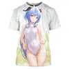 Männer T-Shirts Anime Sexy Kawaii Mädchen 3D Druck Sommer Oansatz T-shirt Casual Kurzarm Übergroßen Pullover Mode T Tops männer Kleidung