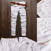 Trendy Mannen Mode College Jongens Skinny Runway Rechte Rits Denim Broek Vernietigd Gescheurde Jeans Zwart Wit Rood Jeans1284b