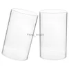 2 Pcs Clear Glass Candle Shades Holder Covers Jar Candles Candlestick Cylinder Windproof Protectors HKD230825