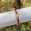 Braccialetti di collegamento 2023 Lucky Cz cuore scintillante braccialetto di fascino di cristallo per le donne placcato oro tennis catena zircone cubico braccialetto da spiaggia della Boemia