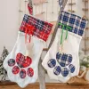 New Christmas Stockings Animal Dog Cat Paw Gift Bag Monogrammed Candy Gift Stocking Christmas Tree Ornaments New Year Xmas Home Decoration 0825