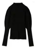 Kvinnors tröjor Fresh Chic Hit Color Rands Sticked tröja Kvinnor Autumn Winter Clothed Pullovers Vintage Elegant Y2K Tops