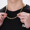 Hiphop sieraden roestvrij staal Twist Chain Link ketting voor heren vrouwen 6 mm 24 inch zilver / goud / rose goud Leuke XMAS-cadeaus voor vader. Vrienden. Vriendjes Echtgenoten