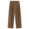 Mäns kostymer Syuhgfa Solid Color Casual Suit Pants Trendy Summer Thin Simple Loosed Wide Ben Straight Trousers Korean Fashion