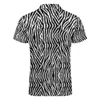 Polo con stampa tribale Camicia casual a righe zebrate T-shirt personalizzate con cerniera per uomo streetwear quotidiano HKD230825