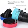 Bike Handlebars Components Bike Handlebar Road Bicycle Anti-slip EVA PU Soft Shock Absorption Handle Bar Tape Cycling Grips Wraps with Bar End Plug 230824