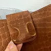 Women Women Hobo Bag Bag Bag Bag تمساح ناعم مزخرف من جلد البقر من جلد الغزال من جلد الغزال